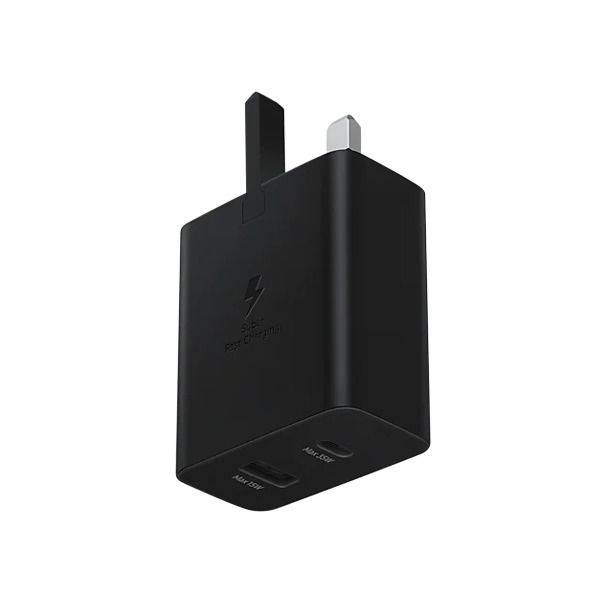 شاحن سامسونج بقوة 35 واط ثنائي المنافذ USB-C , USB-A | أسود شاحن سامسونج بقوة 35 واط ثنائي المنافذ USB-C , USB-A | أسود